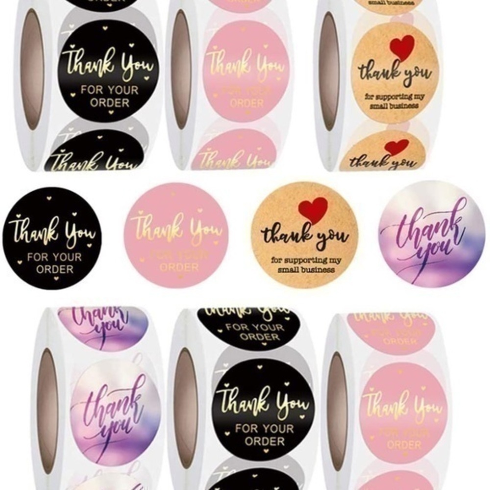 100- 1 inch thank you stickers